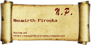 Neuwirth Piroska névjegykártya